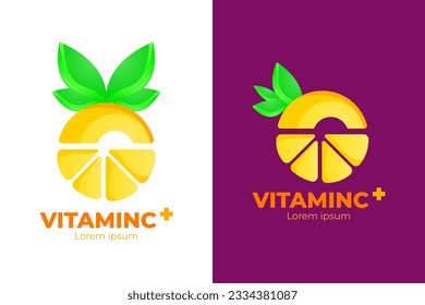 fruto naranja del diseño del logo con color amarillo. ilustración vectorial