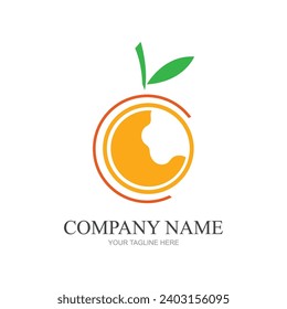 orange fruit logo graphic vector illustration perfect for business, shop logo, fresh fruit shop or industry, etc