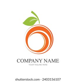 orange fruit logo graphic vector illustration perfect for business, shop logo, fresh fruit shop or industry, etc