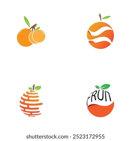 orange fruit logo  icon  vector  illustration