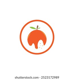 ícone de logotipo de fruta laranja ilustração vetorial