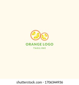 Orange fruit logo isolated food