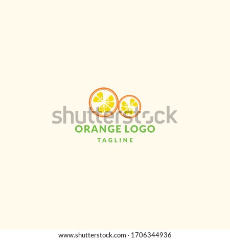 Orange fruit logo isolated food