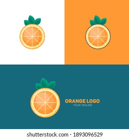 Orange fruit logo. Simple eye catching logo.