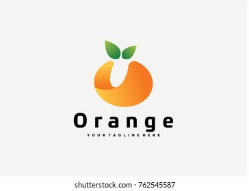 Orange Fruit Logo Template Design. Creative Vector Emblem for Icon or Design Concept