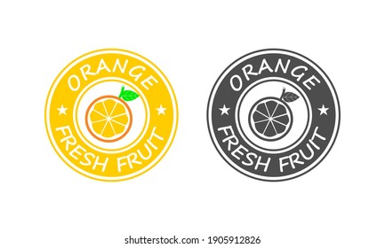 orange fruit logo template illustration. suitable for product label