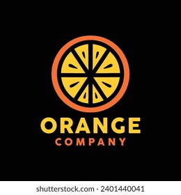 Orange Fruit Logo Vector Design illustration Emblem