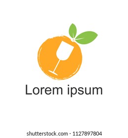 Orange fruit logo . Vector illustration
