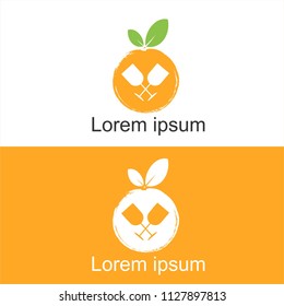 Orange fruit logo . Vector illustration