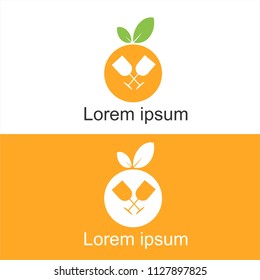 Orange fruit logo . Vector illustration
