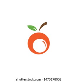 Orange fruit logo Vector illustration template