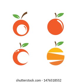 Orange fruit logo Vector illustration template