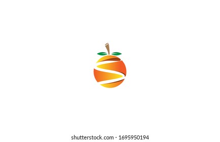 orange fruit logo vector illustration.