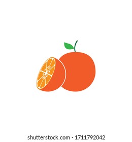 Orange fruit logo Vector illustration template design