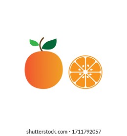 Orange fruit logo Vector illustration template design