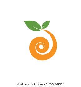 Orange-Fruchtlogo Vector-Vorlage