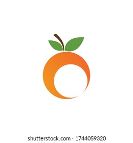 Orange fruit logo Vector illustration template