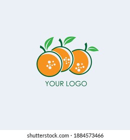 Logo de la fruta naranja. Ilustración vectorial