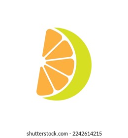 Orange fruit logo Vector illustration template