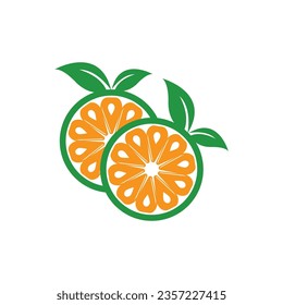 Orange fruit logo Vector illustration template design