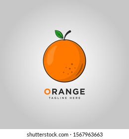 Orange fruit logo vector  template. Orange in flat style. Orange icon. Orange and Healthy Fruit design with modern style. Vector illustration