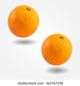 Orange fruit low and high resolution triangle mesh realistic vector eps10