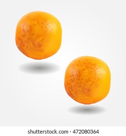 Orange fruit low and high resolution triangle mesh realistic vector eps10