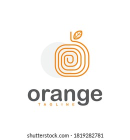 Orange fruit modern logo. vector illustration