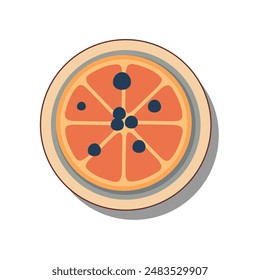Orange fruit on a plate with some toppings 