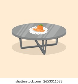 fruta laranja na mesa redonda ilustração design vetor