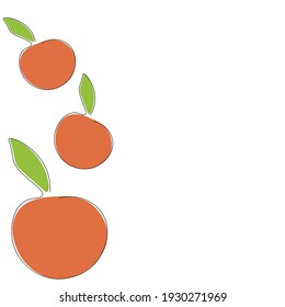 Fruto anaranjado sobre fondo blanco, ilustración vectorial