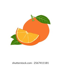 Orange fruit on white background.