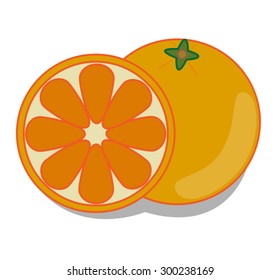 orange fruit on white background