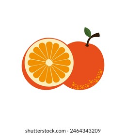 Naranja. Naranjas segmentadas sobre un fondo blanco.