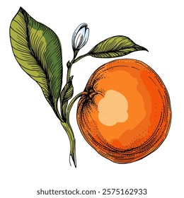 Orange fruit. Oranges that are segmented on a white background in a vector style