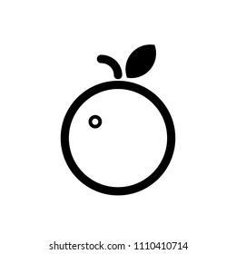 Orange fruit outline icon vector eps10. Fruit orange silhouette.