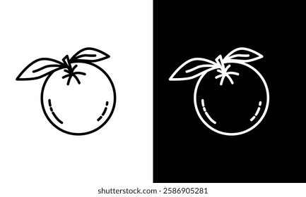 Orange fruit in outline style. Very suitable for logos, icons, prints, and other design complements.