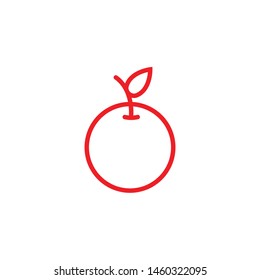 Orange fruit outline vector icon
