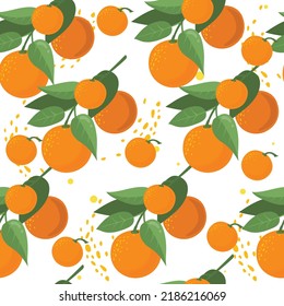 Orange fruit pattern bright elegant classic design. Vector Illustration.