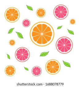 Orangefarbenes Obstmuster. Schöner, schöner Zitrushintergrund.