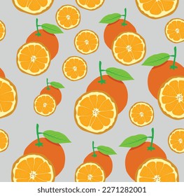  Orange Fruit Pattern Vector Art 