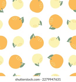 Orange fruit patterns vector seamless texture used for prints, wallpapers, decorations, textiles, vector illustration