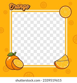 Orange fruit photo frame cover background design