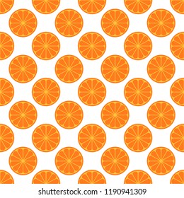 Orange fruit seamless art white pattern background