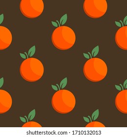 Orange fruit seamless bright art vector pattern