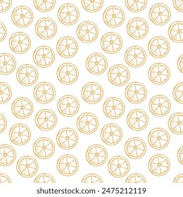 Orange fruit Seamless hand drawn doodle pattern. Illustration for backgrounds, card, posters, banners, textile prints, cover, web design. Eat healthy. Vector icons.