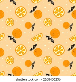 orange fruit seamless pattern background
