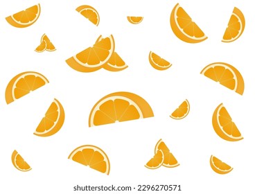 Orange Fruit Seamless Pattern Background. Vector Illustration. 
