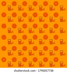 Orange fruit seamless pattern background.Colorful wallpaper vector illustration and good for printing