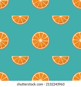 Orange Fruit Seamless Pattern. Funky Retro Pop Vintage Bright Colors. Repeat Motif Design Wallpaper Background Print Fabric Textile 